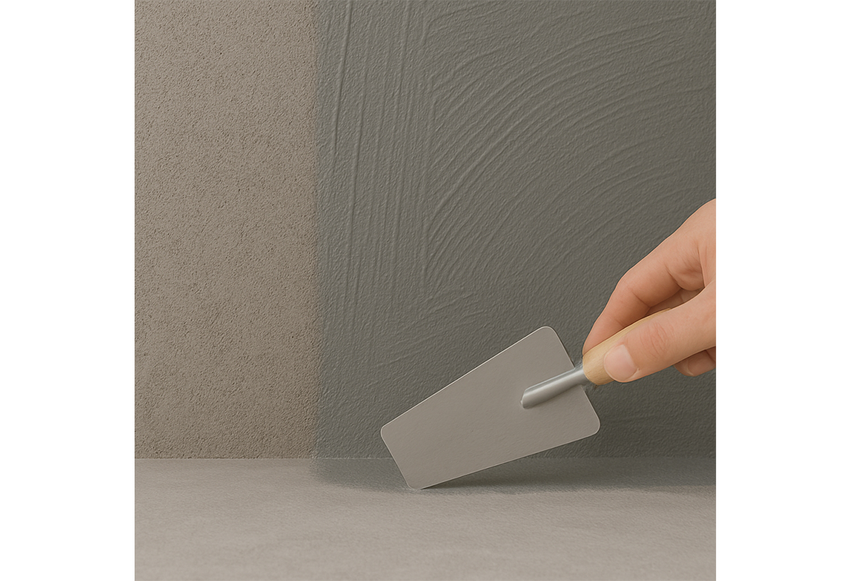 Απεικονίζεται η τοποθέτηση του στεγανωτικού με τη χρήση σπάτουλας.